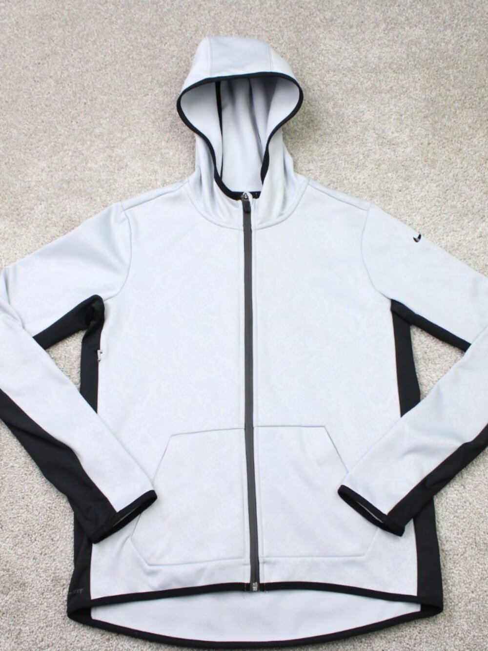 Nike Hoodie Women Medium Gray Therma-FIT All Time Tech Vixen Full-Zip Sweatshirt